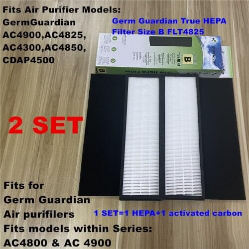 2 set FLT4825 True HEPA Air Purifier Filter B Compatible for GermGuardian Models AC4825 AC4850PT AC4900CA PureGuardian AP2200
