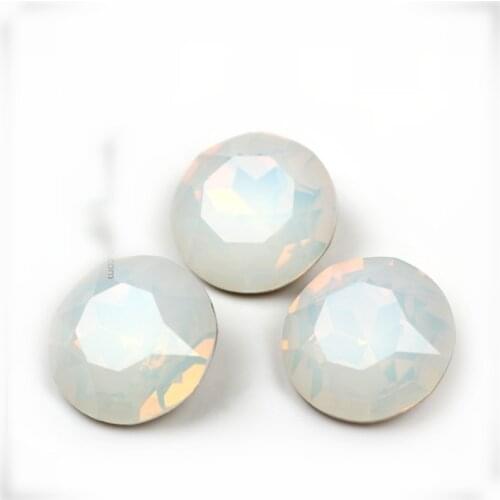 K9 Snow White Opal 27mm Round Baoshihua Fancy Stone Glass Crystals Pointback Jewelry Dec ation