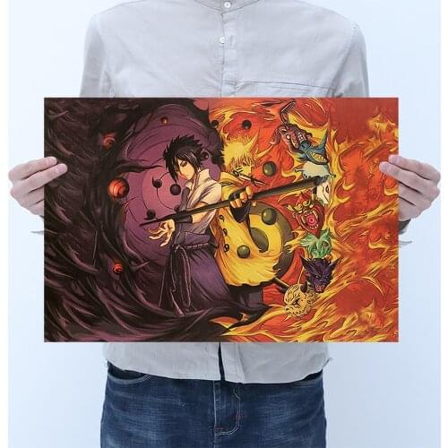 New Naruto Poster Vintage Classic Anime Cartoon Kraft Paper Poster Painting Wall Stickers Home Decorative No Frame 35cmX50.5cm