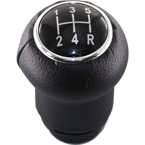 Leather Car Gear Shift Knob Shifter Lever Handle Ball Chrome Manual For VW Passat B5 1996 1997 2001 2002 2003 2004 2005