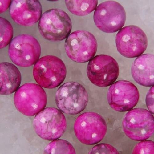 12MM Red Luck Stone Round Loose Beads 14.5 Inch Jewelry For Gift Making B273