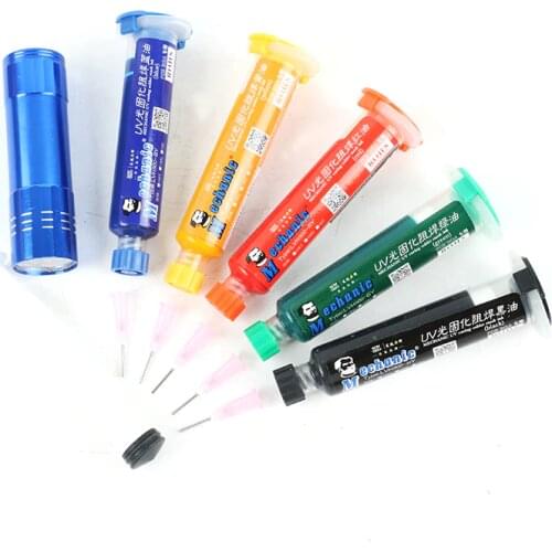 UV Solder Resist BGA PCB UV Curable Solder Great Mast Solder Mask Solder Resist 10CC 5pcs/lot Red/blue/green/Yellow/Black