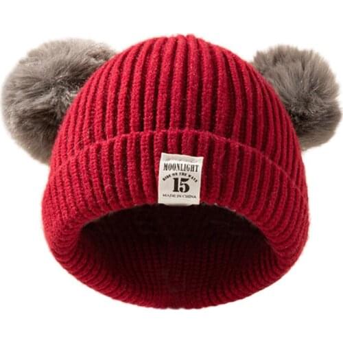 Cute Doll Toddler Baby Hats Christmas Gifts Infant Kids Beanie For Boys Girls Cap Doll Knitted Winter Warm Hats For Years Czapka