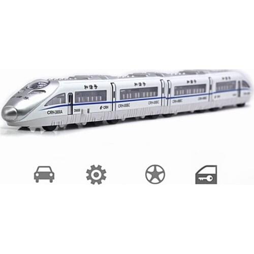 4Pcs Train Model Magnetic Pull Back 1: 60 Monumental Train Cast Toy Gift Home Decor Tabletop Ornaments Crafts