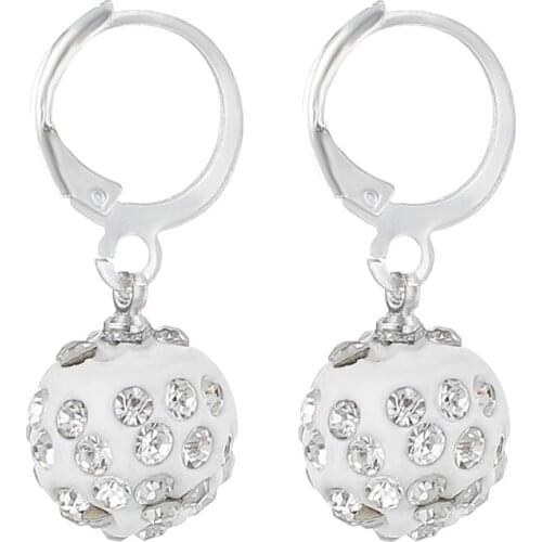 Fashion Jewelry Accessories Color Silver Plated Crystal Rhinestones Inlaid Woman Dangle Earrings