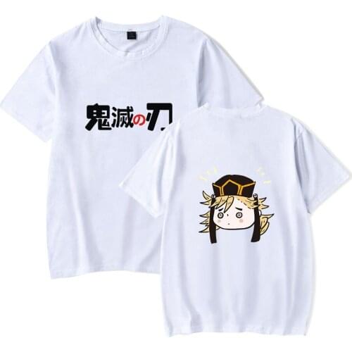 2020 New Cartoon Demon Slayer Q version Print T-Shirt Summer Men/Women Casual Short Sleeve T Shirt Clothes
