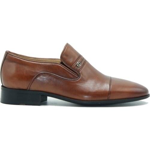 Mens Brown Genuine Leather Classic Shoes FSC9517TABA