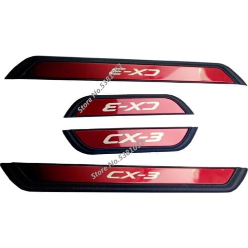 Door Sill Trim For Mazda CX3 CX-3 2017 2018 2019 2020 Car Styling Protection Stainless Steel Guard Protector Car Sticker