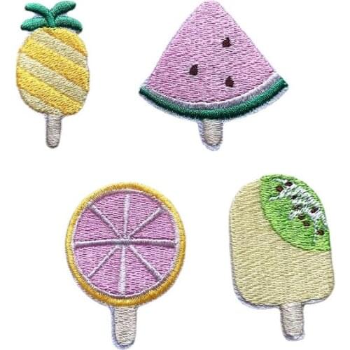 Fruit Embroidered Cake Ice Cream Patches Iron on Cartoon Sweet Food Appliques DIY Fashion Clothes Bags Jeans Stickers Badges