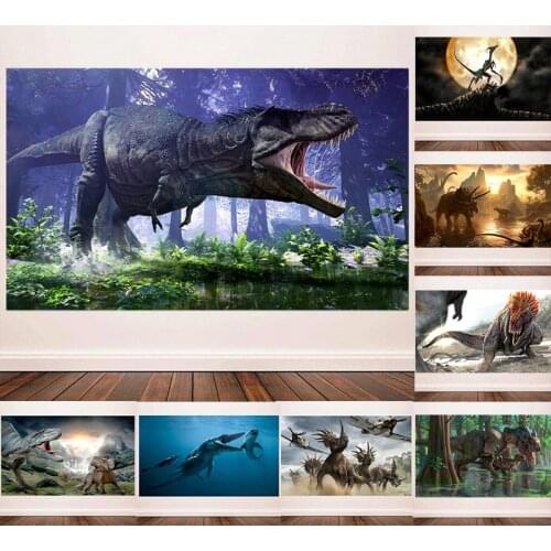 Dinosaur Jurassic Park Animal Wall Art Canvas Painting Art Prints Ancient Forest Dinosaur Age Decorate pictures for modern home