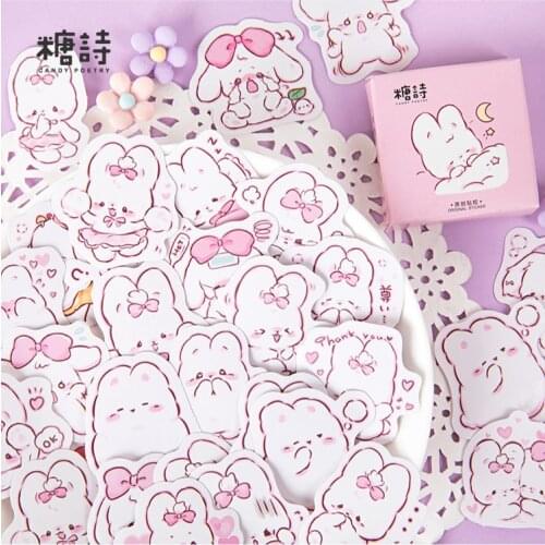 Cute Rabbit Series Cute Boxed Kawaii Stickers Planner Scrapbooking Stationery Japanese Diary Stickers