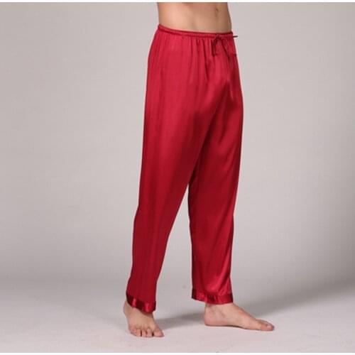 Solid Pants Mens Casual Sleep Bottoms Pajama Sleepwear Home Lounge Loose Nightwear Pyjamas Male пижама для мужчин