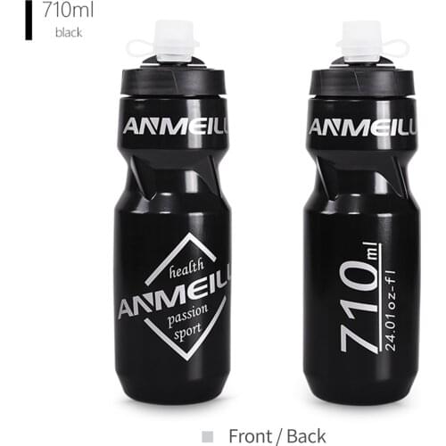 710ml Portable Mountain Bike Water Bottle BPA Free & Leak proof Safe Sport Drinking Kettle Fitness Squeeze Cycling Water Jug