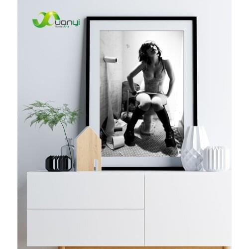 Nordic Black And White Toilet Sexy Woman Girl Morden Canvas Painting Posters And Prints Wall Art For Living Room Home Decor