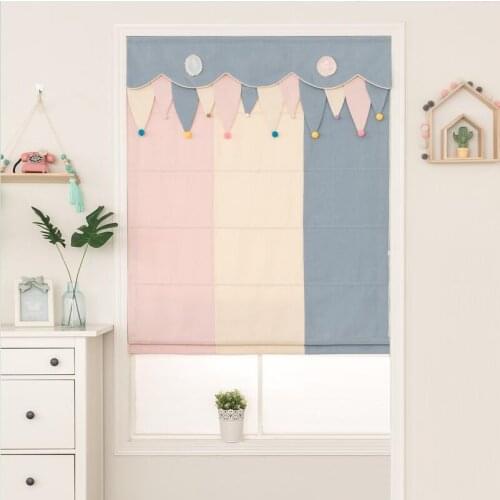 Roman Blinds Window Curtains Blackout Or Light Filtering Fabric Model RM09 Designs Manual Chain Control Customize Size Finished