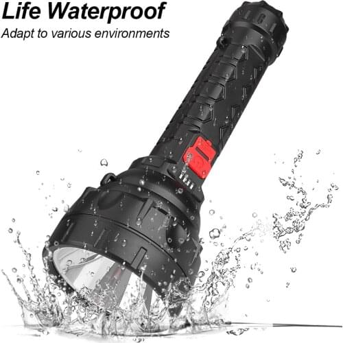 LED Working Flashlight Outdoor Camping Light Waterproof Torch Lamp 3 Modes USB Rechargeable Lantern with Strap Linternas