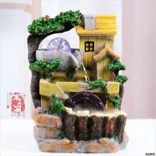 The water fountain waterscape indoor furnishings desk creative new home decoration decoration Feng Shui round Home Furnishing