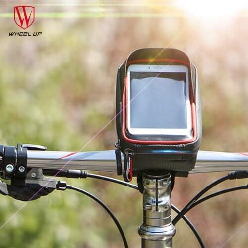 Whee Up 6.0 Inch Bicycle Bag Waterproof Zipper Touch Screen Mobile Phone Mountain Bike Handlebar Velcro Front Beam Bag Riding