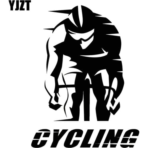 YJZT 12.7M*16.7CM Cycling Words Cyclist Race Bike Sport Car Sticker Fashion Vinyl Decals C31-0143