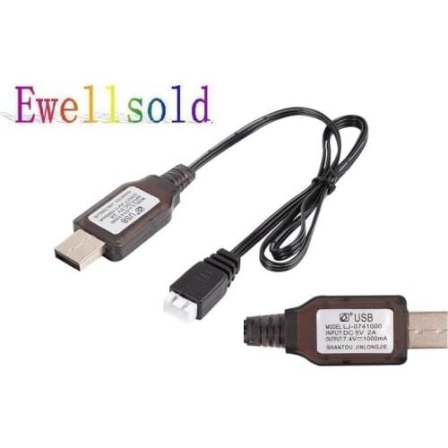 Ewellsold 7.4V 1000mah USB charger for 7.4V lithium battery 7.4v Li-ion 2pcs/lot