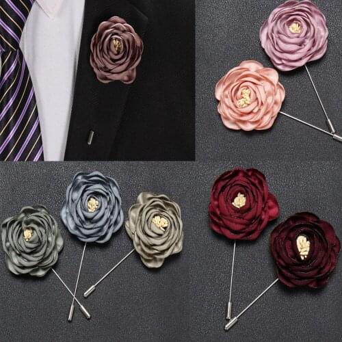 1/10PCS Fashion Men Women Rose Handmade Big Brooch Wedding Flower Corsage Lapel Pin Brooches Jewelry Costum DIY Acc