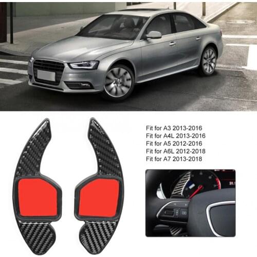 A Pair of Carbon Fiber Steering Wheel Paddle Shifter Cover Fit for A3/A4L/A5/A6L/A7/A8/S3/S5/S6/S7/S8/SQ5/RS3/RS6/Q3/Q5/Q7