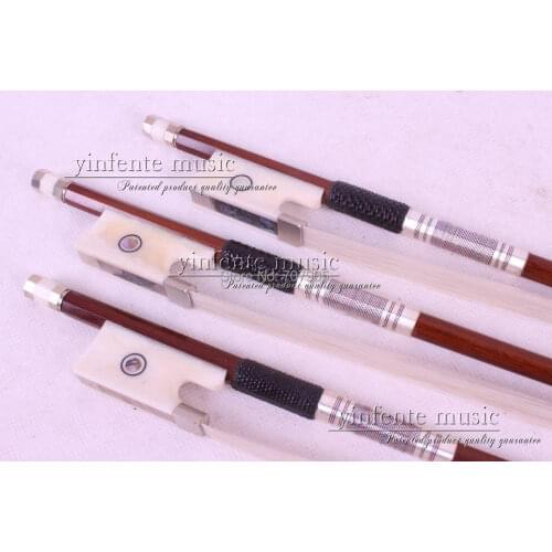 1 pcs Brazilwood Violin Bow 4/4 Straight Pretty inlay Color R 27# white OX horn f rog