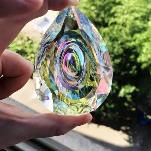1Pc rhinestone Clear Glass Crystal Prism DIY Pendant Chandelier Jewelry Suncatcher Faceted Party Wedding Hangings Home Ornaments