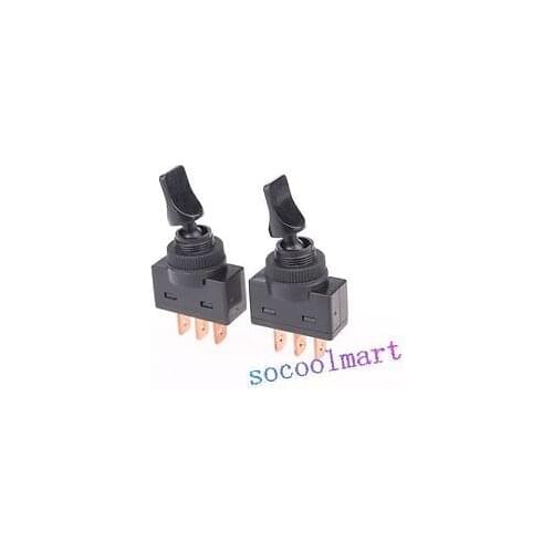 10 Pcs 12VDC 20A SPST ON/ON 12mm Mounting Thread Dia. Black Toggle Switch