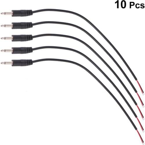 10pcs 3.5mm Male Plug to Bare Wire Open End Mono 3.5mm Plug Jack Connector Audio Cable for Headphone Headset Earphone Microphone