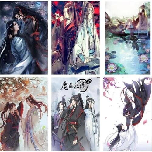 Diamond Painting Cartoon Moving Mo Dao Zu Shi Wei Wuxian Blue Wangji Diamond Embroidered Cross Stitch Kit Mosaic Decoration Gift