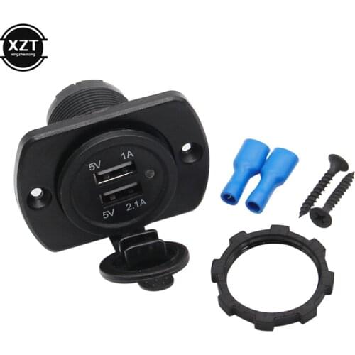 5V 3.1A 12V Dual USB Car Charger With Panel Waterproof Power Adapter Socket Outlet For Vehicle Boat Truck Motorcycle