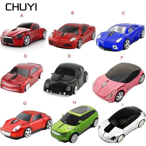 CHYI 2.4Ghz Wireless Mouse Ergonomic 1600 DPI A Collection of Cool Car Design For Computer PC Laptop Desktop