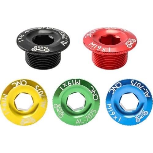 CNC Crankset Nut Aluminum Alloy Crankset Screws Arm Fixing Cover M19 Bicycle Bottom Bracket Bolt Chainwheel Caps Bike Accessory