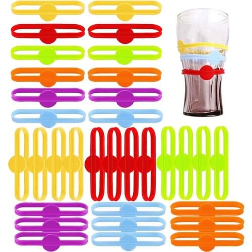 For Bar Party Wine Labels Glasses Drinking Tag Set Food Grade Silicone Mark Long Strips Goblet Tag Glass Markers