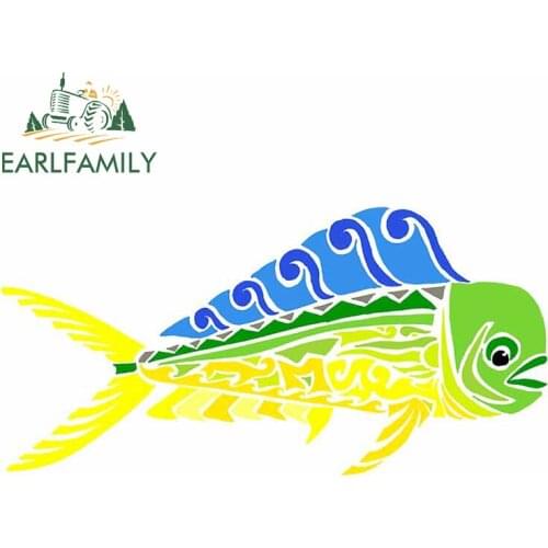 EARLFAMILY 13cm x 6.6cm for Dolphin Fish Car Stickers Window Fine Decal Auto Car Assessoires Creative Decals For JDM SUV RV