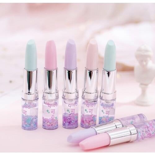 3pcs/lot Lipstick Gel Pen Cute Creative Student Writing Sign Pen Water Pen Little Fairy Quicksand Pen Pens Kawaii
