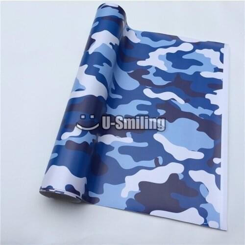 Urban Blue Camouflage Car Vinyl Wrap Film Roll Car Sticker Foil Decal Sheet Bubble Free Bike Console Computer Laptop PVC Film