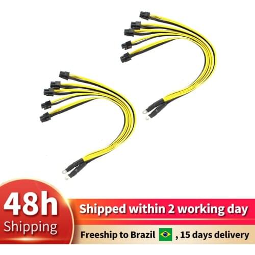 2x S7 S9 to 5X PCI-E PCIe 6Pin GPU Graphics Card Splitter Power Cable For BTC Miner Bitcoin Litecoin S11 T9+X10 L3+A3 A841 M3 P3