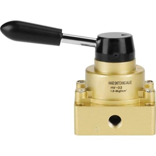 HV-02 Valve 3 Position 4 Way Hand Lever Pneumatic Air Control Valve 1 / 4Inch PT Port