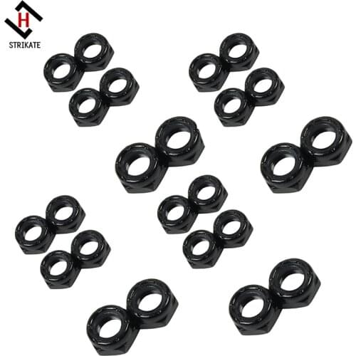 Combo 16pcs Axle Nuts with 8pcs Kingpin Nuts for Skateboard Longboard Trucks Dimebag Lock Nuts (Std)