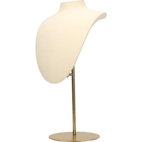 Pendent Jewelry Display Stand White Microfiber Portrait Mannequin For Long Chain Necklace Show Off Racks Three Sizes Available
