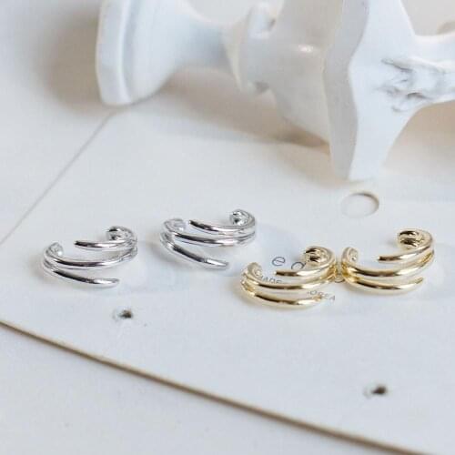 Trendy Gold Silver Color Open Circle Claw Clip on Earrings without Piercing Minimalist Fashion No Ear Hole Bone Cuff Earring