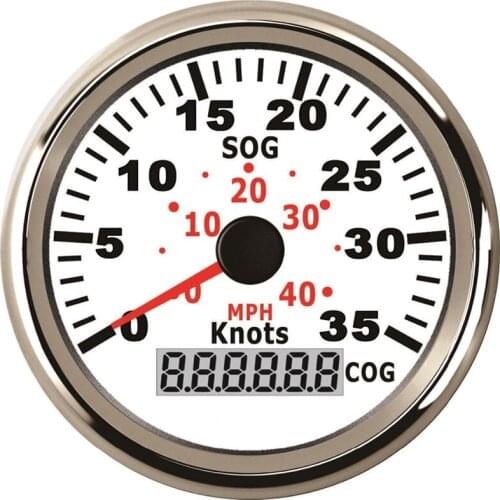 Motorcycle Digital Speedometer Odometer 35Knots 40MPH fit Yacht Vessel Motorcycle With Backlight 316L Bezel 12V 24V