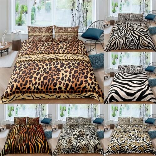 ZEIMON Leopard Bedding Set Queen King Soft Bedclothes Twin Bohemian Print Duvet Cover with Pillowcases 2/3pcs Home Textiles