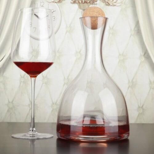 1500ml Wine Set Art Decanter with Cork Pouring Device Whiskey Red Wine Bottle Wine Separator Home Bar Tool Bottom Hill Shape