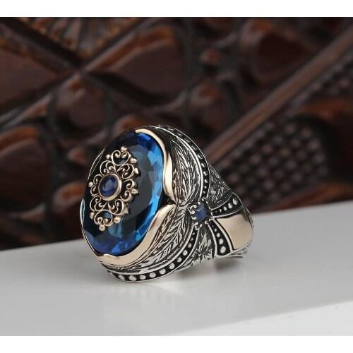 Real Sterling Silver Ring with Natural Aqua Marine or Agate Stone Silver Women Ring Silver Men Ring Gift for Her Gift for Sister