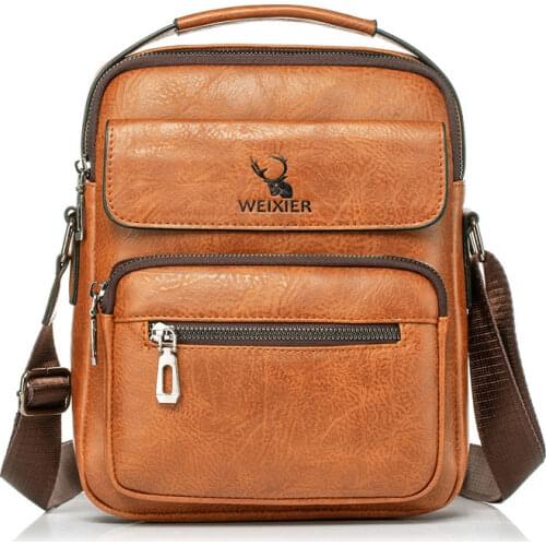 New Shoulder Bag Men Casual Crossbody Bags man bags for Male PU Leather Handbag Capacity Men Messenger Bags Tote Bag