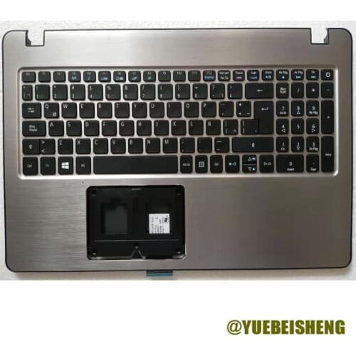 YUEBEISHENG NEW FOR ACER ASPIRE E15 E5-575 576 553 F5-571 F5-573 F5-575 plamrest US keyboard Upper cover,Silver