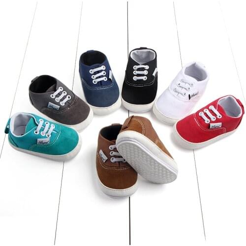 Spring and autumn new classic canvas baby shoes non-slip rubber soles foot shoes 0-1 years old 0736